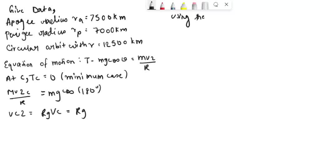 SOLVED: A satellite is in an initial orbit with apogee radius, ra ...