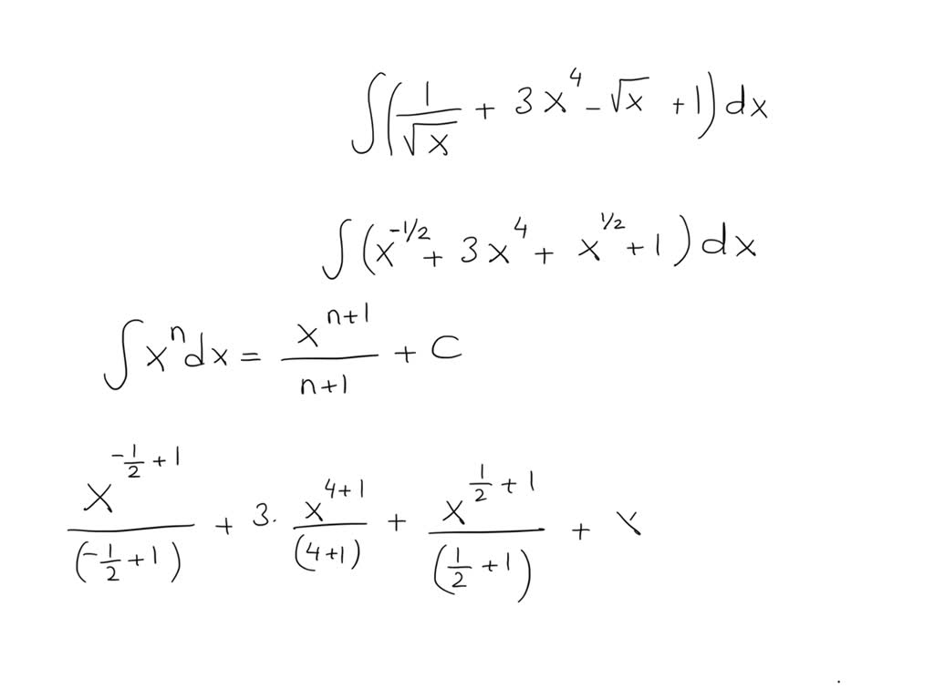 SOLVED: Evaluate the integral. Clearly show the process of the power ...