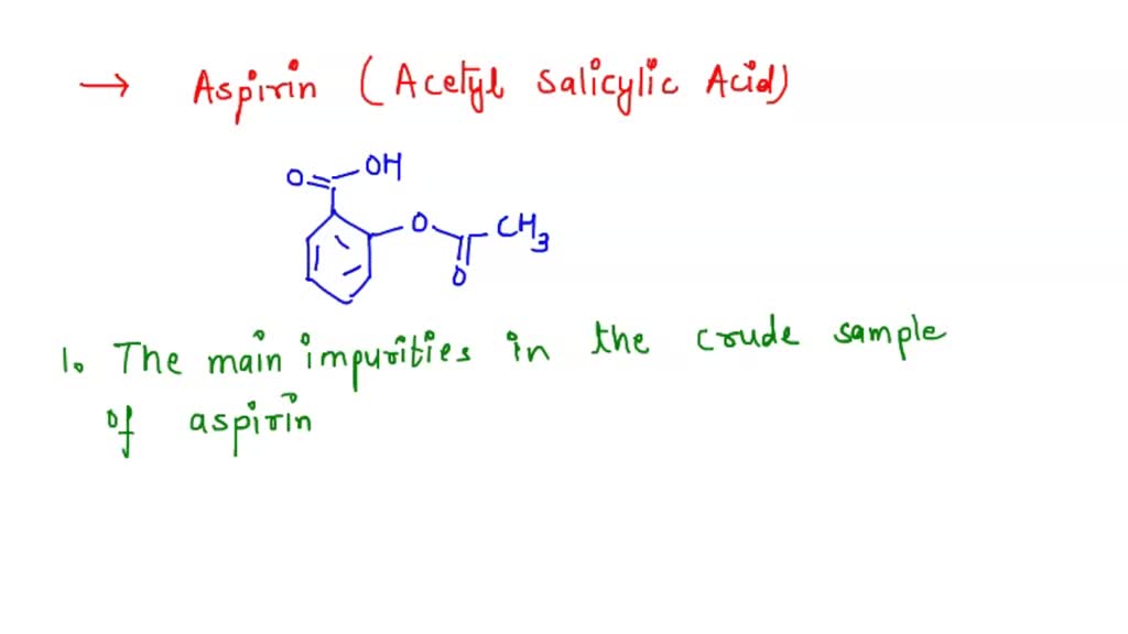 SOLVED 11. The aspirin that you synthesized this lab is impure and