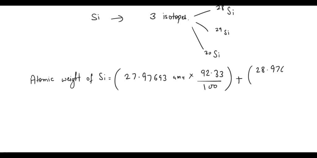 SOLVED: Three isotopes of silicon occur in nature: 28Si (92.23% ...