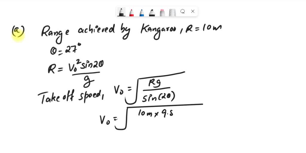 SOLVED: A kangaroo jumps straight up with an initial vertical velocity ...