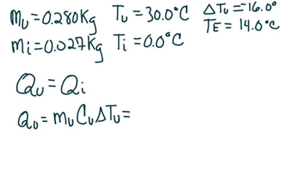 SOLVED: A plastic cup of negligible mass contains 0.280 kg of an ...