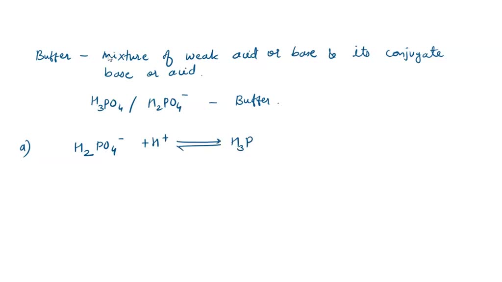 SOLVED A buffer is made of H3PO4 and H2PO41 in aqueous solution. A