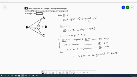 ap-is-congruent-to-cp-angle-x-is-congruent-to-angle-and-line-bpd-is-drawn-prove-that-triangle-abp-is-congruent-to-triangle-cbp-0-b-d-pvy-95828