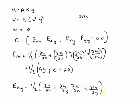 the-displacement-components-in-a-body-are-given-by-uaxyvax2-y2w0-obtain-the-components-of-the-green-lagrange-strain-tensor-26412