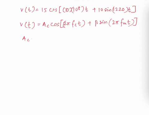a carrier signal 10 cos 4105 t is amplitude modulated by a message ...