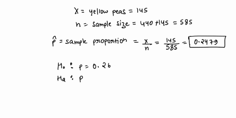a-genetic-experiment-involving-peas-yielded-one-sample-of-offspring-consisting-of-440-green-peas-and-145-yellow-peas-use-05-significance-level-to-test-the-claim-that-under-the-same-circumsta-63692