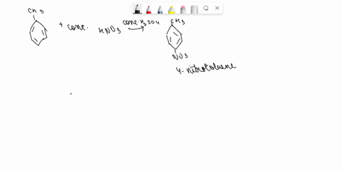 a-compound-a-which-has-molecular-formula-of-czhs-reacts-with-reagent-b-in-the-presence-of-catalyst-c-to-form-4-nitrotoluene-name-compound-a-reagent-b-and-catalyst-c-ii-outline-the-mechanism-59998
