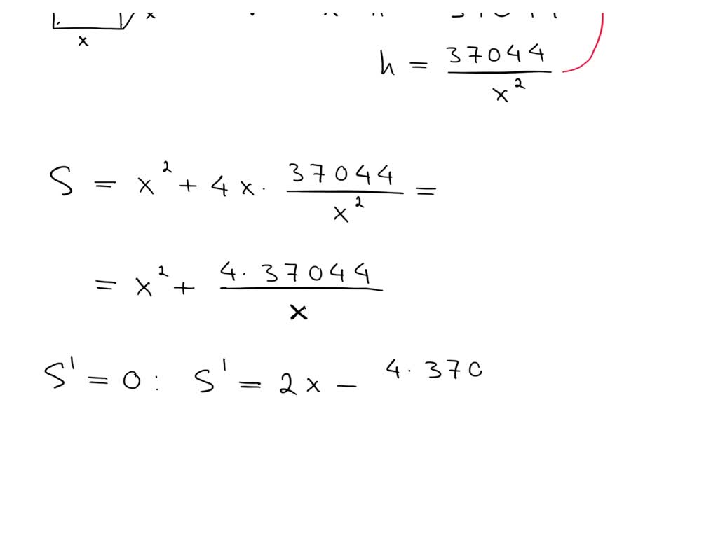 SOLVED A rectangular tank with a square base, an open top, and a