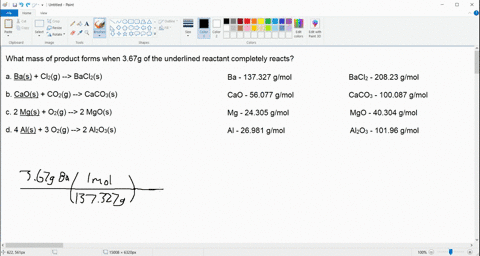 for-each-of-the-reactions-calculate-the-mass-in-grams-of-the-product-that-forms-when-367-g-of-the-underlined-reactant-completely-reacts-assume-that-there-is-more-than-enough-of-the-other-reactant-a--2