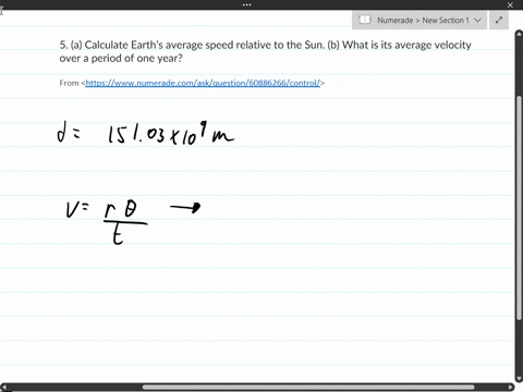 5-a-calculate-earths-average-speed-relative-to-the-sun-b-what-is-its-average-velocity-over-a-period-of-one-year