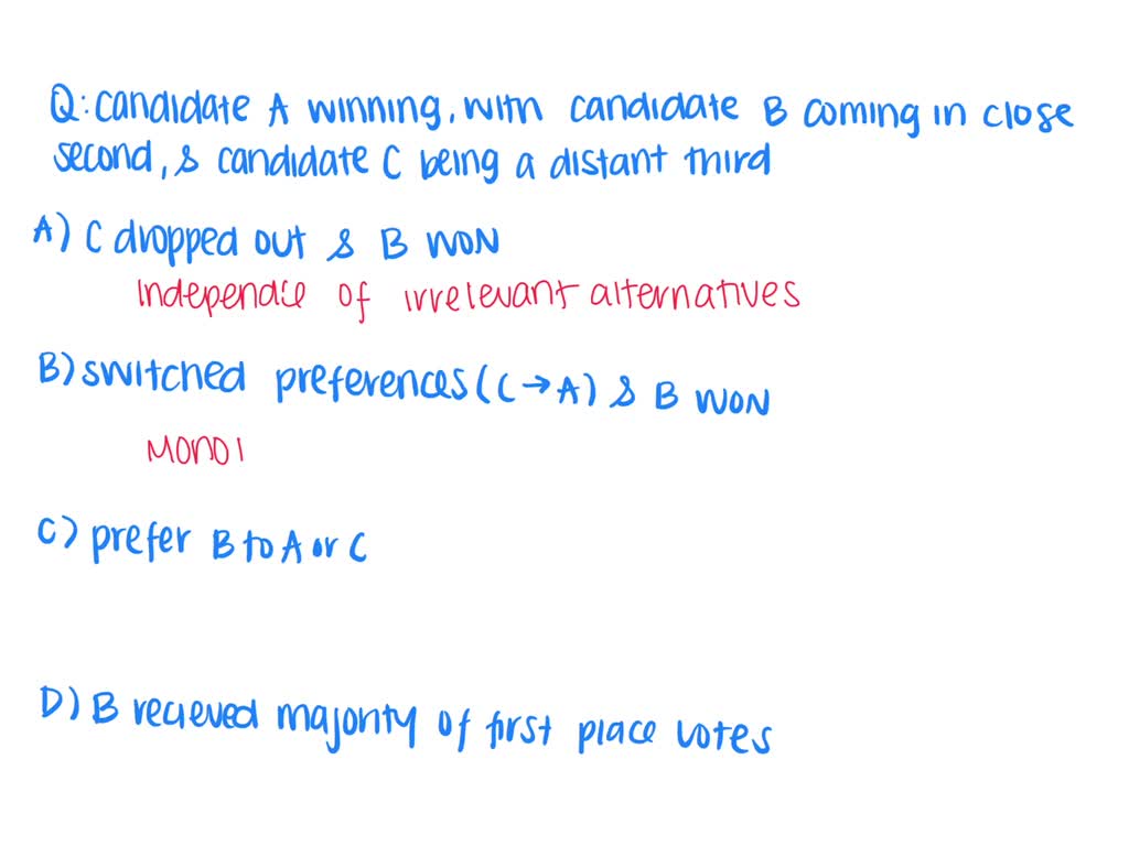 SOLVED: An Election Resulted In Candidate A Winning, With Candidate B ...