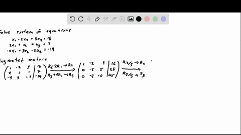 use-elementary-row-operations-to-transform-the-augmented-coefficient-matrix-to-echelon-form-then-solve-the-system-by-back-substitution-x1-2x2-3x3-16-2x1-x2-x3-7-4x1-3x2-2x3-19-an-echelon-for-22754