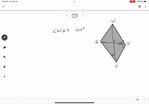 in-kite-w-x-y-z-m-angle-w-x-y104circ-and-m-angle-v-y-z49circ-find-each-measure-figure-cant-copy-math-19851