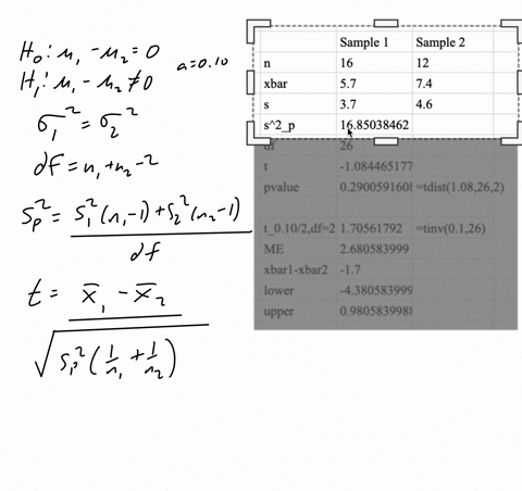 question-help-independent-random-samples-selected-from-two-normal-populations-produced-the-sample-means-and-standard-deviations-shown-to-the-right-assuming-equal-variances-conduct-the-test-h-36383
