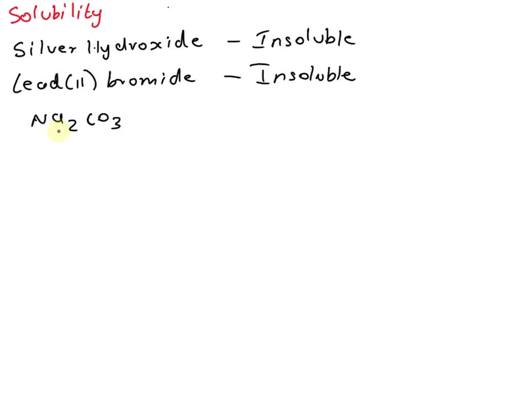 SOLVED Predict the solubility of the compounds listed below Silver