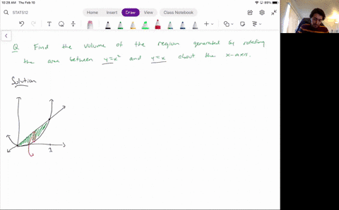 find-the-volume-generated-by-rotating-about-x-axis-the-region-in-the-xy-plane-bounded-below-and-above-respectively-by-the-curves-yx2and-yx-and-sketch-the-region-83563