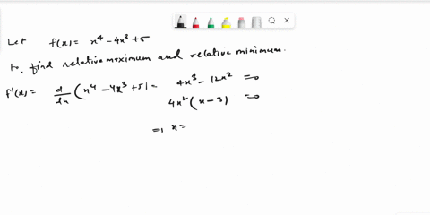 find-all-relative-extrema-of-the-function-use-the-second-derivative-test-when-applicable-if-an-answer-does-not-exist-enter-dne-fx-x4-4x3-5-relative-maximum-xy-relative-minimum-x-y-64131