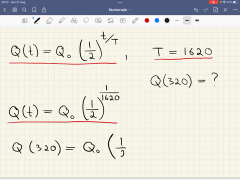 a-the-half-life-of-radium-226-is-1620-years-if-the-initial-quantity-of-radium-is-qo-write-a-formula-for-the-quantity-q-of-radium-left-after-t-years-note-enter-the-exact-answer-b-what-percent-37533