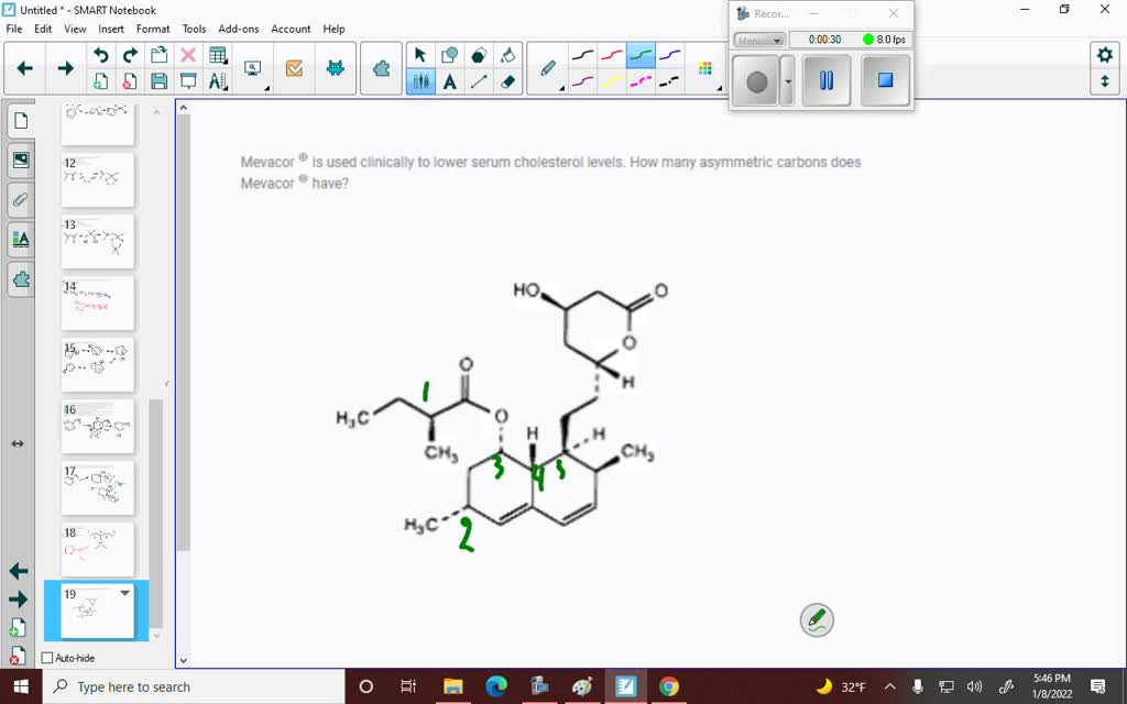 SOLVED How many stereocenters are there in Lovastatin (Mevacors