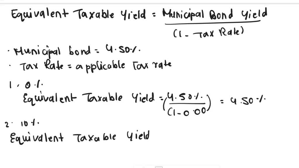 SOLVED: Find the equivalent taxable yield of a short-term municipal