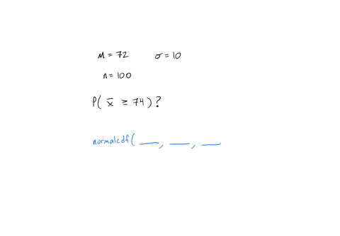 the-scores-on-a-test-are-normally-distributed-with-a-standard-deviation-of-10-and-a-mean-of-72-what-is-the-probability-that-the-mean-score-of-a-sample-of-100-students-is-at-least-74-give-ans-88352