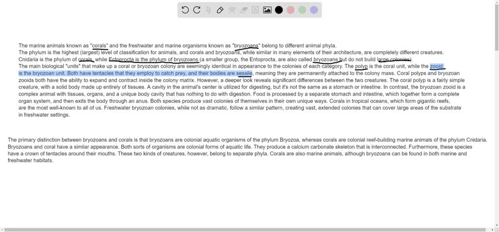 SOLVED: Ectoprocts (phylum Ectoprocta) are sessile colonial animals ...