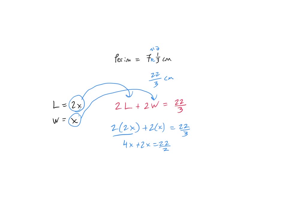 Solved the length of a rectangle is twice its width find its area if