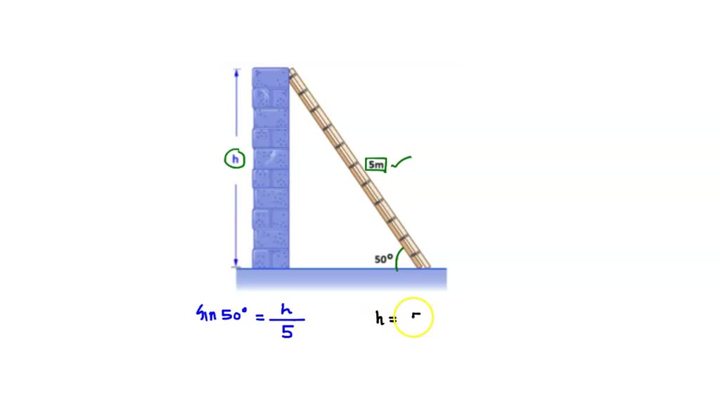 SOLVED: 4 Sm 500 A Sm long ladder is leaning against a wall as shown ...