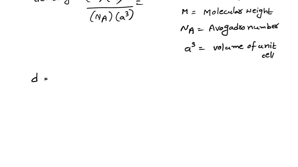 SOLVED: Calculate the theoretical density of CsCl in g/cm^3, given that ...