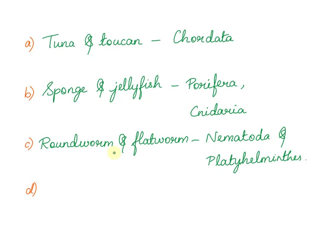 #3) For each of the following groups of three organisms, which two of