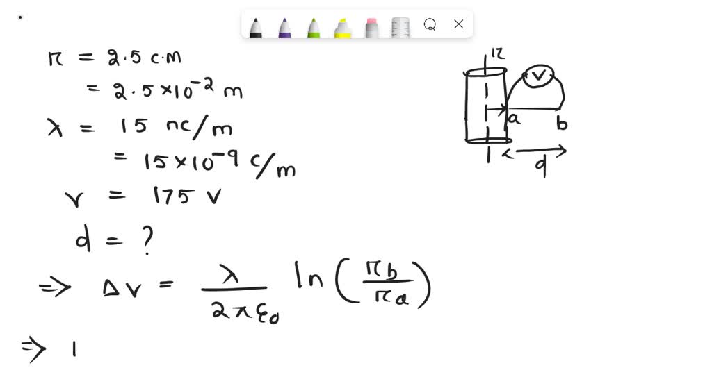 SOLVED: A Very Long Insulating Cylinder Of Charge Of Radius 2.50 Cm ...