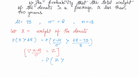 donuts-have-weights-that-are-normally-distributed-with-mean-of-75-grams-and-standard-davlotion-0f8-grams-they-are-sold-in-packages-containing-13-randomly-selected-doruts-what-percentage-of-i-33823