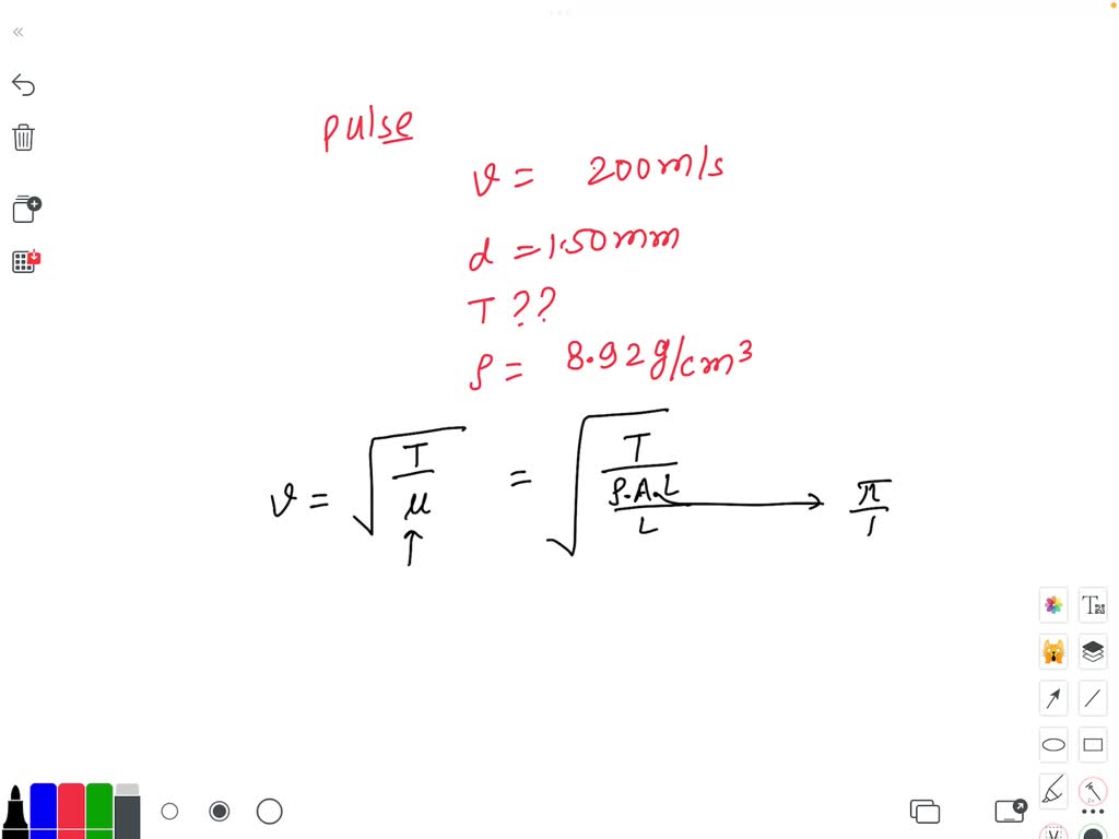 SOLVED Transverse pulses travel with a speed of 200 m/s along a taut