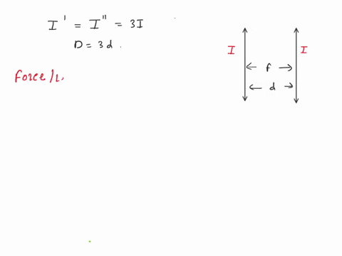 16-two-parallel-long-wires-carry-the-same-current-and-repel-each-other-with-a-force-f-per-unit-length-if-both-these-currents-are-tripled-and-the-wire-separation-tripled-the-force-per-unit-le-54598