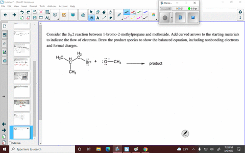 consider-the-sn-2-reaction-between-bromo-2-methylpropane-and-methoxide-add-curved-arrows-to-the-starting-materials-t0-indicate-the-flow-of-electrons_-draw-the-product-species-to-show-the-bal-78405