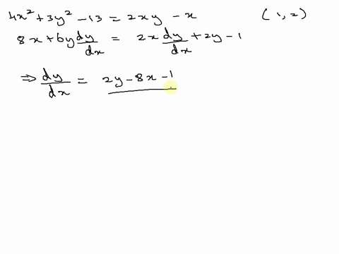 find-the-equation-of-the-tangent-line-to-the-curve-4x2-3y2-_-13-2xy-at-the-point-12-_-4-02y-x-5-b-ox-2y-5-c-02x-y-0-d-ox-2y-3-e-o-2x-y-4-84203
