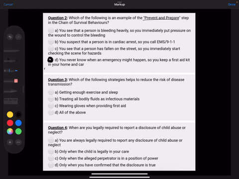 question-2-which-of-the-following-is-an-example-of-the-prevent-and-prepare-step-in-the-chain-of-survival-behaviours-a-you-see-that-a-person-is-bleeding-heavily-so-you-immediately-put-pressur-99272