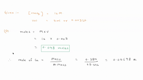 this-problem-refers-to-reaction-1-the-nitric-acid-you-used-has-concentration-of-16-moles-per-liter-if-vou-added-30-ml-of-this-acid-to-your-beaker-calculate-the-moles-hno-in-30-ml-of-16-m-hno-06747