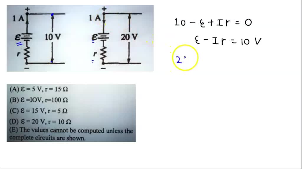 SOLVED Two batteries of 10 volt and 10 volt are attached in series