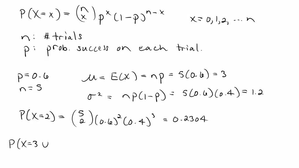 SOLVED What is a Bernoulli trial? Write the probability density