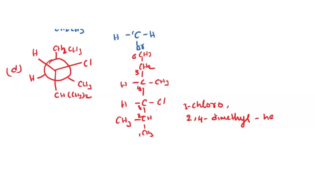 SOLVED: 1) Shown below are Newman projections for several organic ...