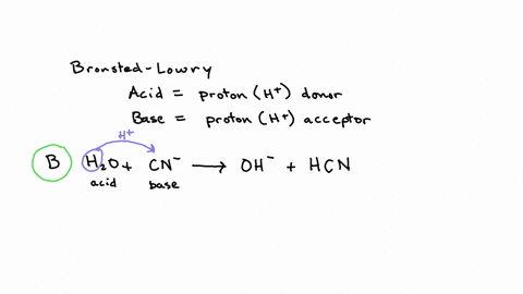 select-the-equation-from-the-list-a-j-which-illustrates-the-acid-base-reaction-that-can-take-place-between-each-of-the-following-pairs-of-bronsted-lowry-acids-and-bases-acid-h2o-base-cn-acid-80419