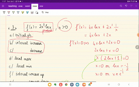 point-suppose-that-fx-2x-inx-x-0-a-list-all-the-critical-values-of-fx-note-if-there-are-no-critical-values-enter-none_-b-use-interval-notation-to-indicate-where-fx-is-increasing_-note-use-in-90791