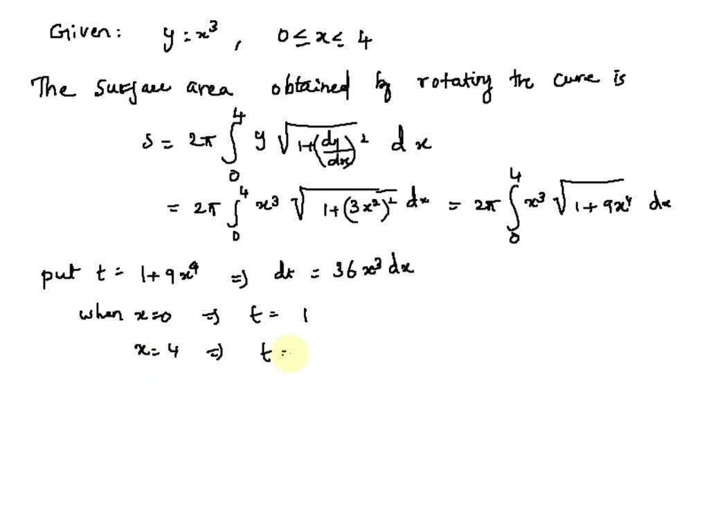 SOLVED: The given curve rotated about the y-axis Find the area of the ...