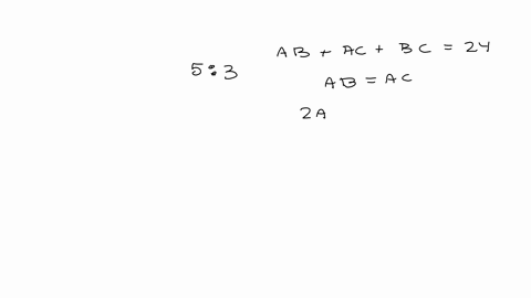 in-isosceles-abcabac-the-median-be-divides-the-perimeter-into-the-ratio-of-5-3-if-the-perimeter-of-the-triangle-is-24-cm-find-the-length-bc-a-7b-12c-4d-12-or-4e-5-09904