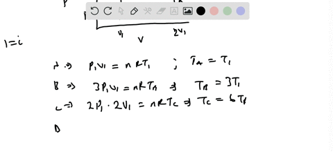a-100-mol-sample-of-a-monatomic-ideal-gas-is-taken-through-the-cycle-shown-in-the-figure-below-at-point-a-the-pressure-volume-and-temperature-are-pi-vi-and-ti-respectively-answer-the-followi-82517