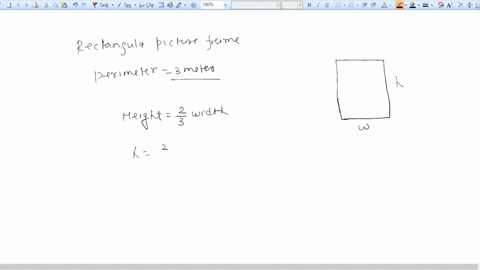 a-rectangular-picture-frame-has-a-perimeter-of-3-meters-the-height-of-the-frame-is-23-times-its-width-find-the-dimensions-of-the-picture-frame-27718