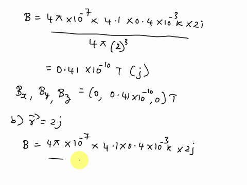 a-long-straight-wire-lies-along-the-z-axis-and-carries-a-410-a-current-in-the-z-direction-part-a-find-the-magnetic-field-produced-at-the-point-x-200-m-y-0-z-0-by-a-0400-mm-segment-of-the-wir-74233