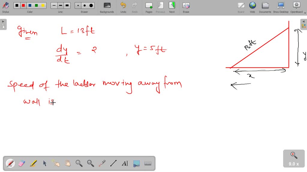 SOLVED A 13foot ladder is leaning against a wall. If the top of the